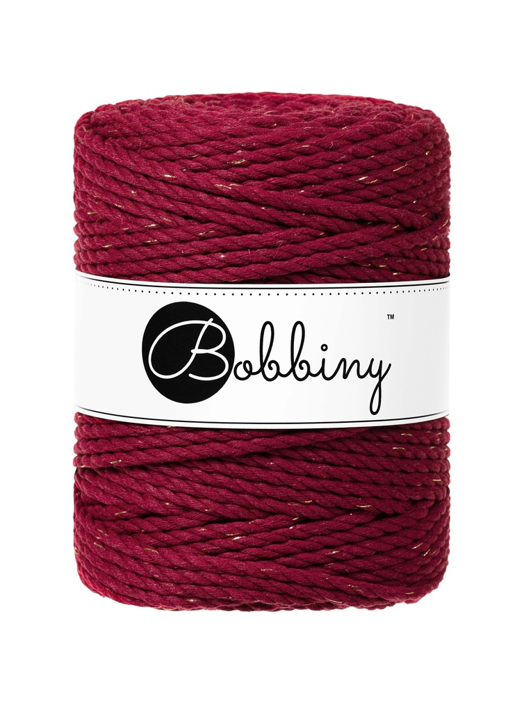 Corde Macramé Torsadé 5mm Bobbiny - Couleur Golden Wine Red