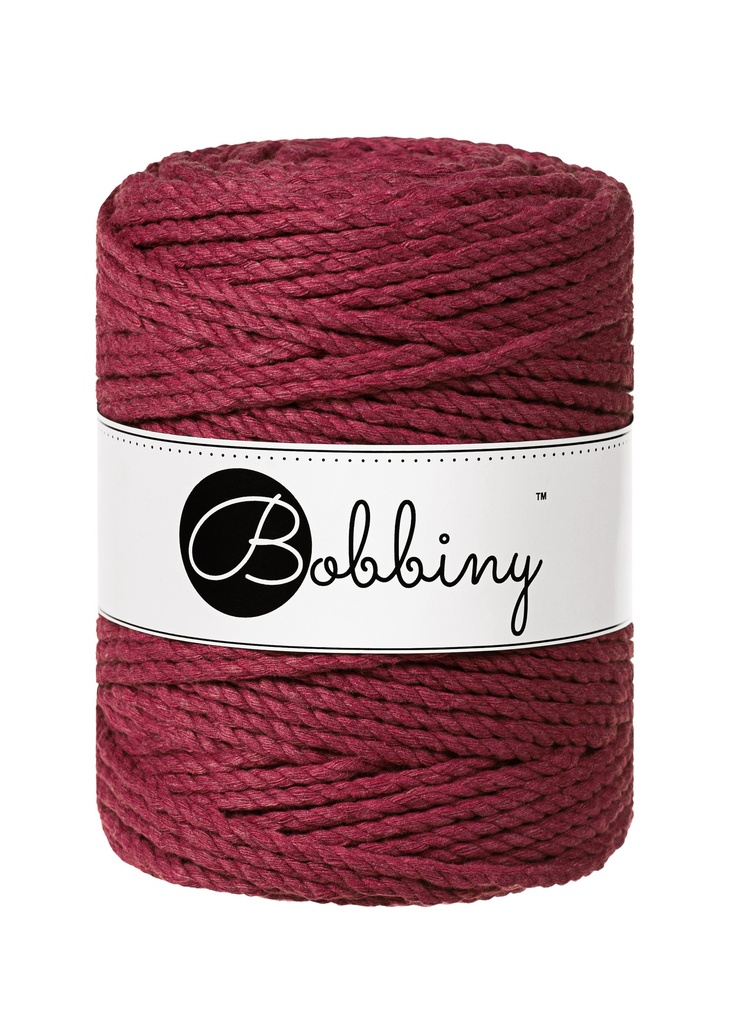 Corde Macramé Torsadé 5mm Bobbiny - Couleur Wine Red