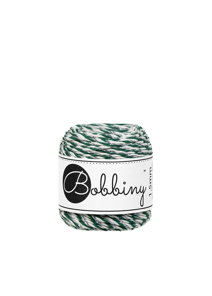 Corde Macramé Torsadé 1,5mm Bobbiny - Couleur Holiday Silver