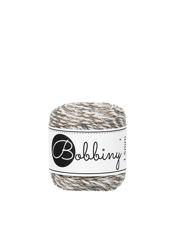 Corde Macramé Torsadé 1,5mm Bobbiny - Couleur Holiday Sparkle
