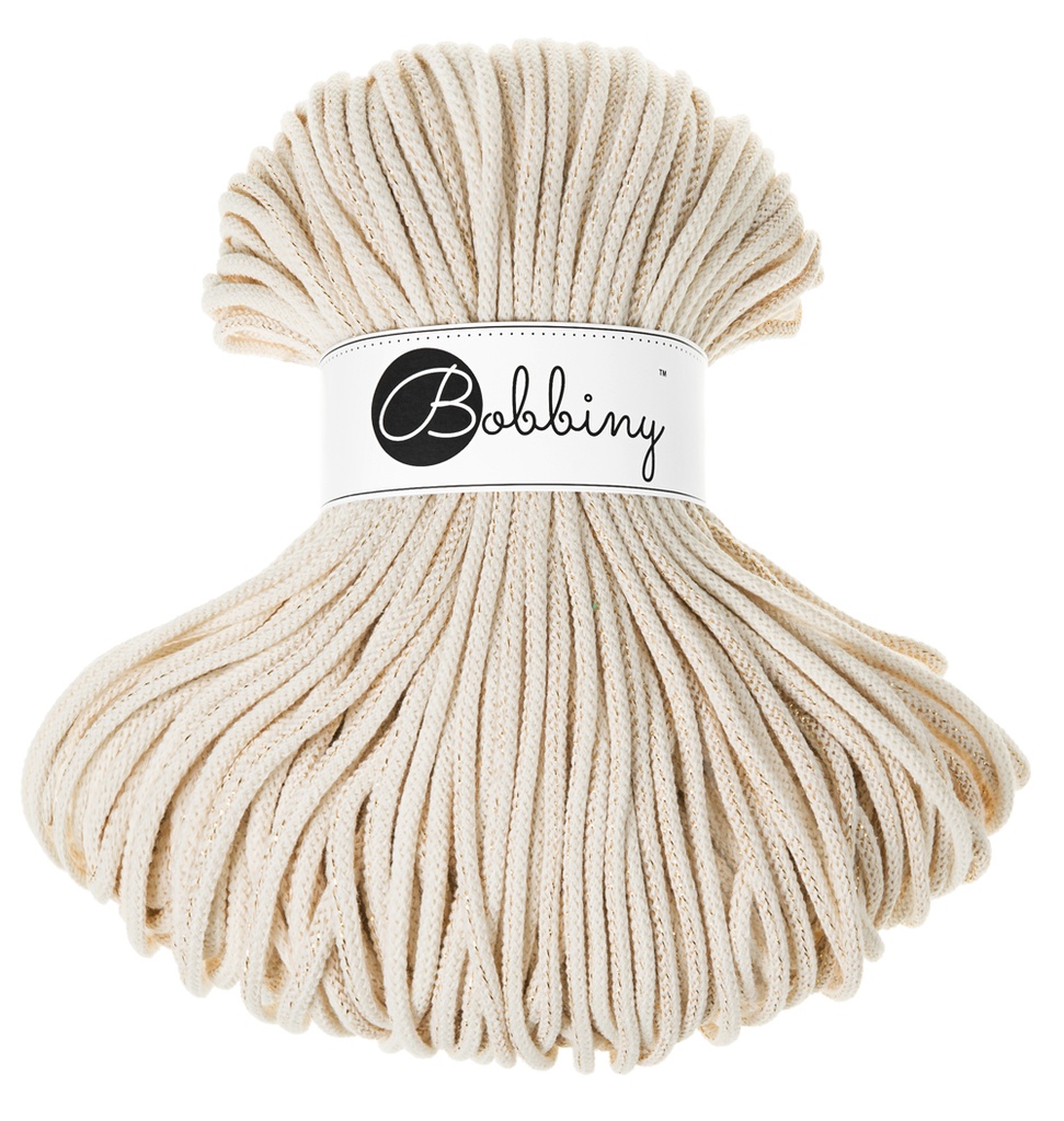 Corde Macramé Tressé 5mm Bobbiny - Couleur Golden Natural
