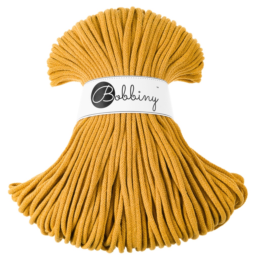 Corde Macramé Tressé 5mm Bobbiny - Couleur Mustard