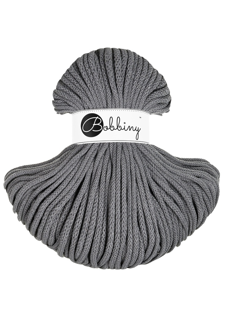 Corde Macramé Tressé 5mm Bobbiny - Couleur Stone Grey
