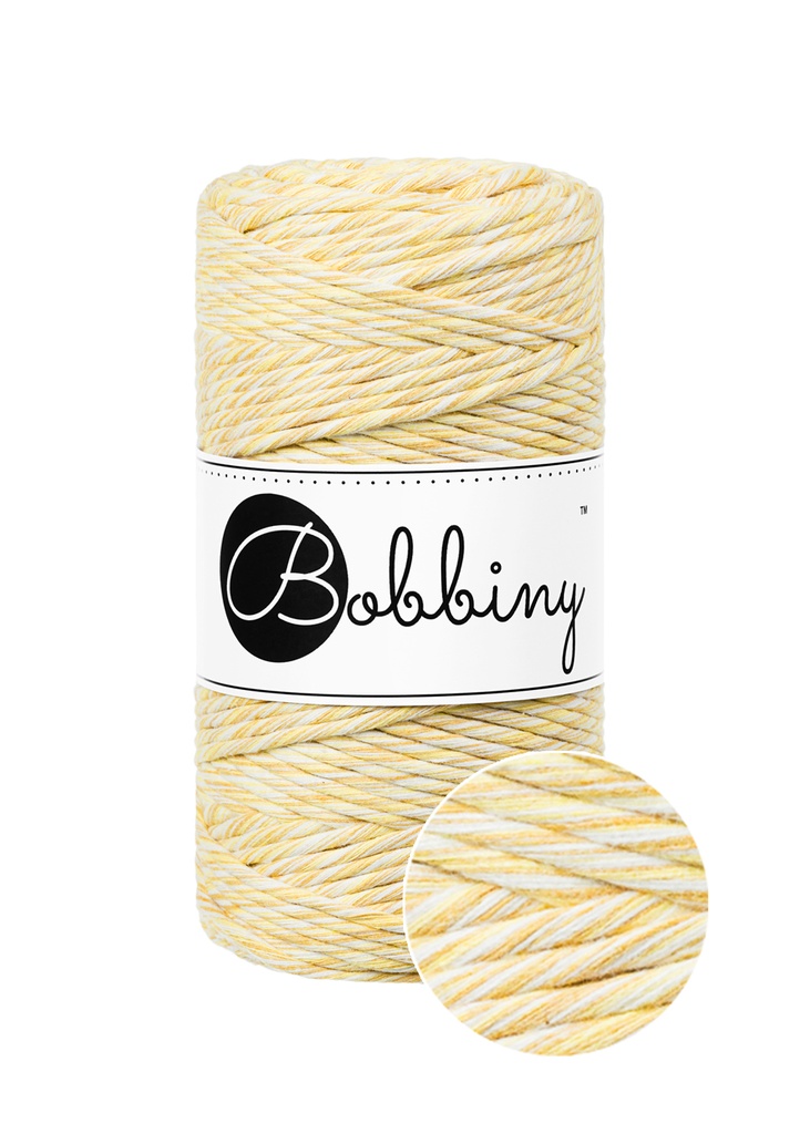 Corde Macramé Peigné 3mm Bobbiny - Couleur Banana Shake