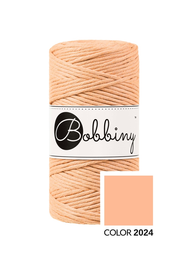 Corde Macramé Peigné 3mm Bobbiny - Couleur Pantone Peach Fuzz 2024