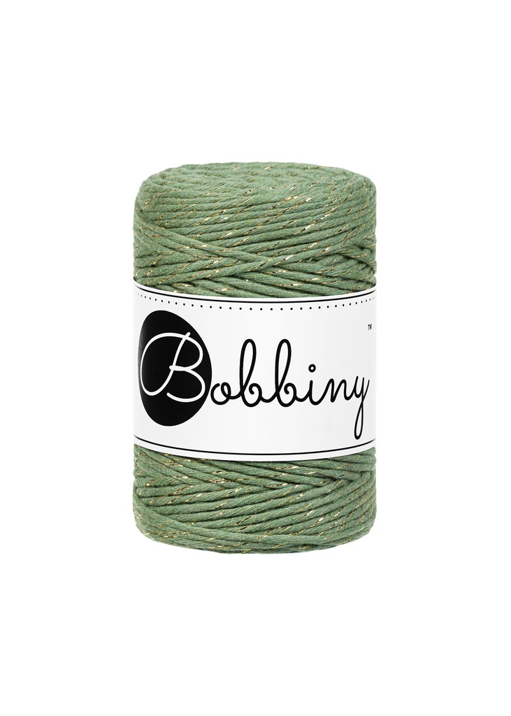 Corde Macramé Peigné 1,5mm Bobbiny - Couleur Golden Eucalyptus Green