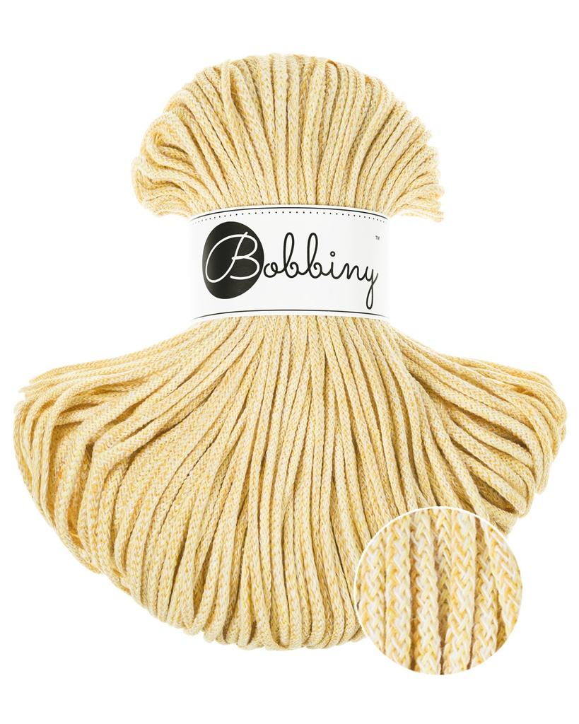 Corde Macramé Tressé 3mm Bobbiny - Couleur Banana Shake