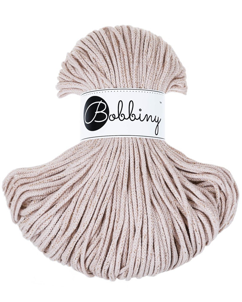 Corde Macramé Tressé 3mm Bobbiny - Couleur Golden Nude