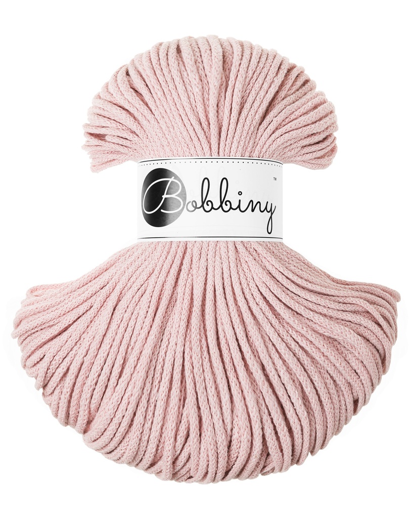 Corde Macramé Tressé 3mm Bobbiny - Couleur Pastel Pink