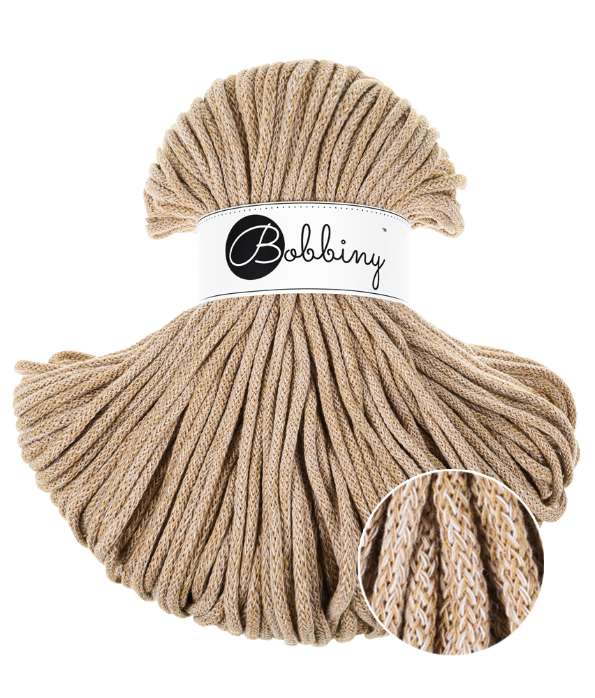Corde Macramé Tressé 5mm Bobbiny - Couleur Caramel Shake