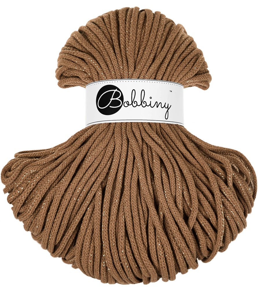 Corde Macramé Tressé 5mm Bobbiny - Couleur Golden Caramel