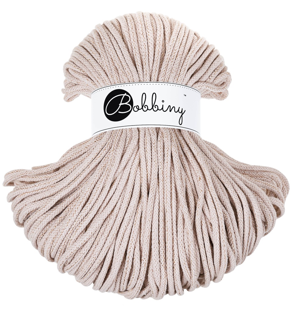 Corde Macramé Tressé 5mm Bobbiny - Couleur Golden Nude