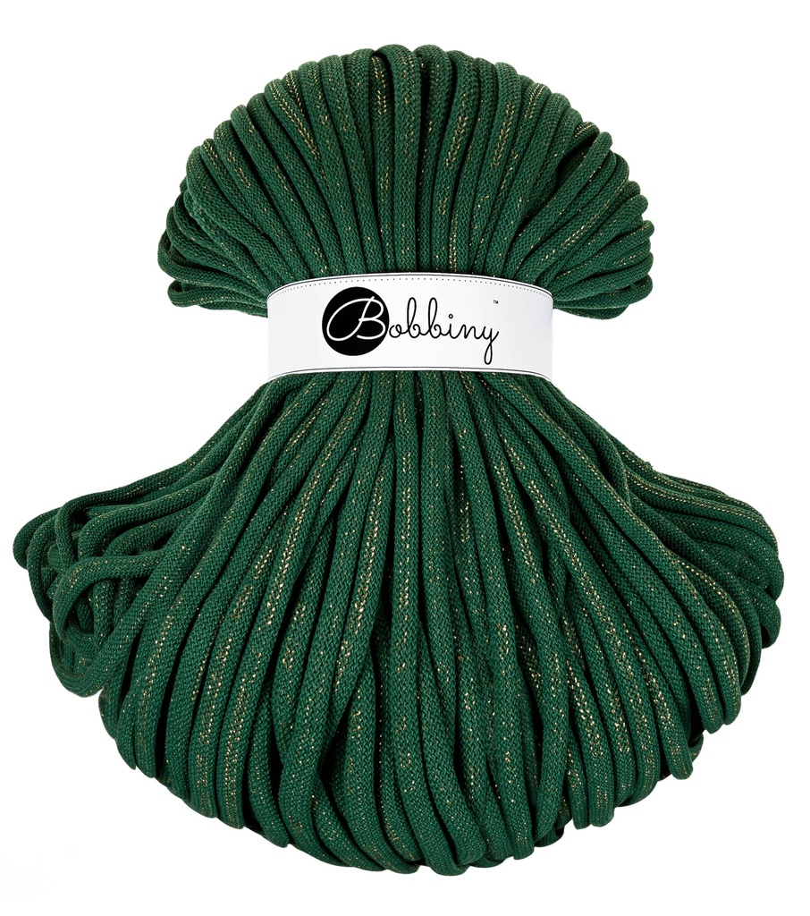 Corde Macramé Tressé 9mm Bobbiny - Couleur Golden Pine Green