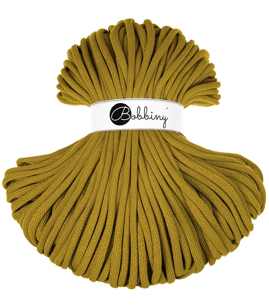 Corde Macramé Tressé 9mm Bobbiny - Couleur Spicy Yellow