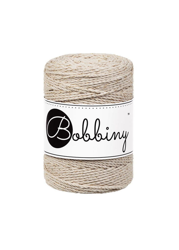 Corde Macramé Torsadé 1,5mm Bobbiny - Couleur Golden Beige