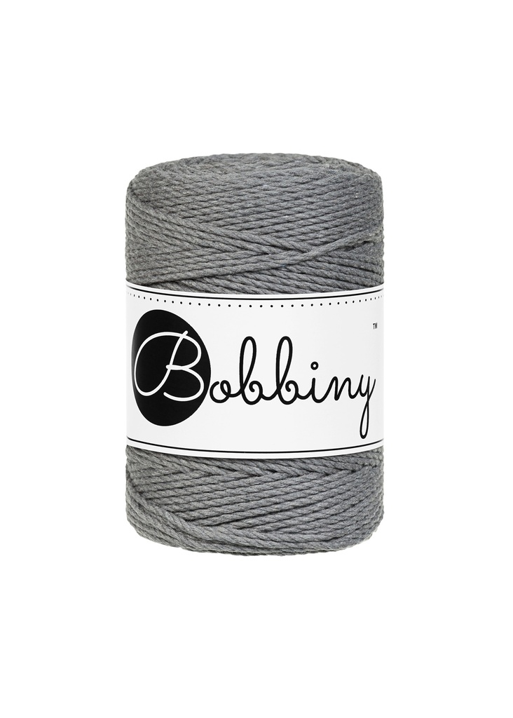 Corde Macramé Torsadé 1,5mm Bobbiny - Couleur Stone Grey