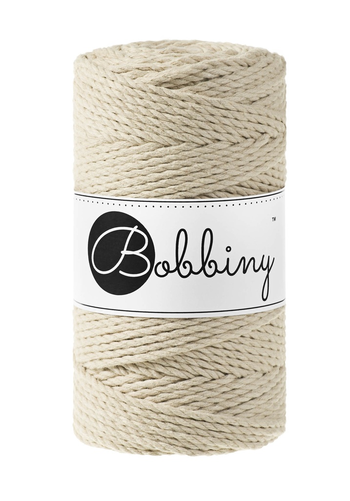 Corde Macramé Torsadé 3mm Bobbiny - Couleur Beige