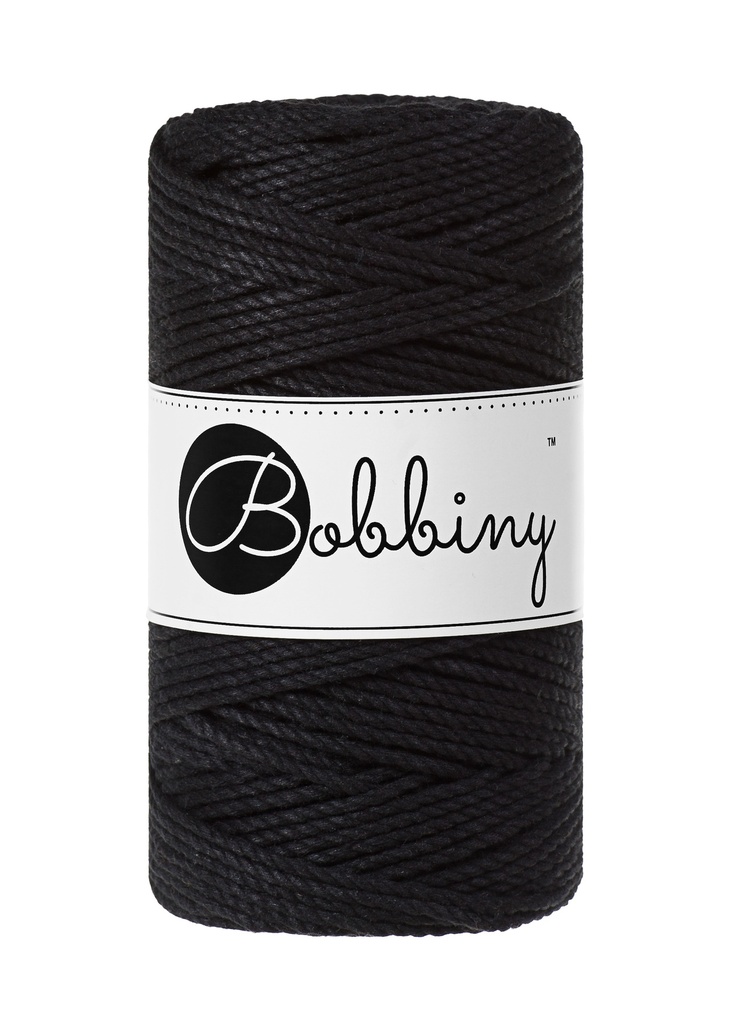 Corde Macramé Torsadé 3mm Bobbiny - Couleur Black