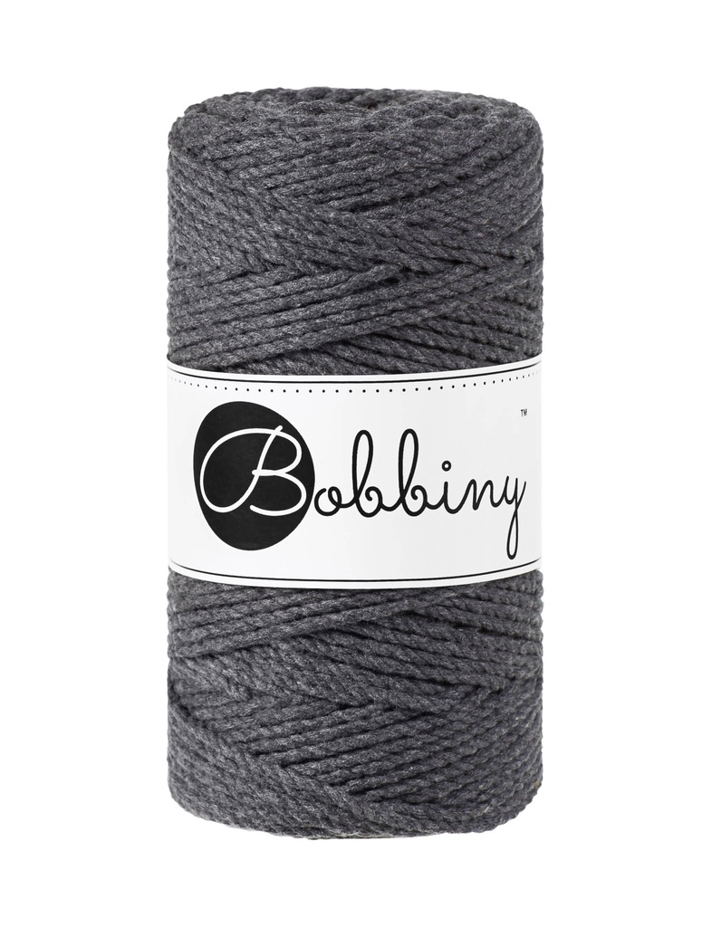 Corde Macramé Torsadé 3mm Bobbiny - Couleur Charcoal
