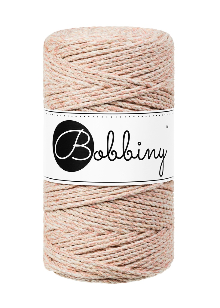 Corde Macramé Torsadé 3mm Bobbiny - Couleur Peach Shake