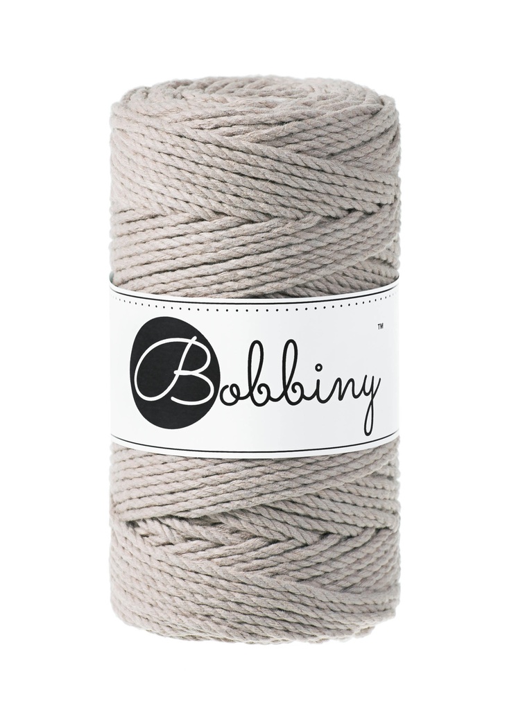 Corde Macramé Torsadé 3mm Bobbiny - Couleur Pearl