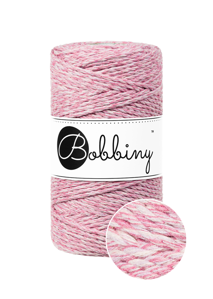 Corde Macramé Torsadé 3mm Bobbiny - Couleur Raspberry Shake