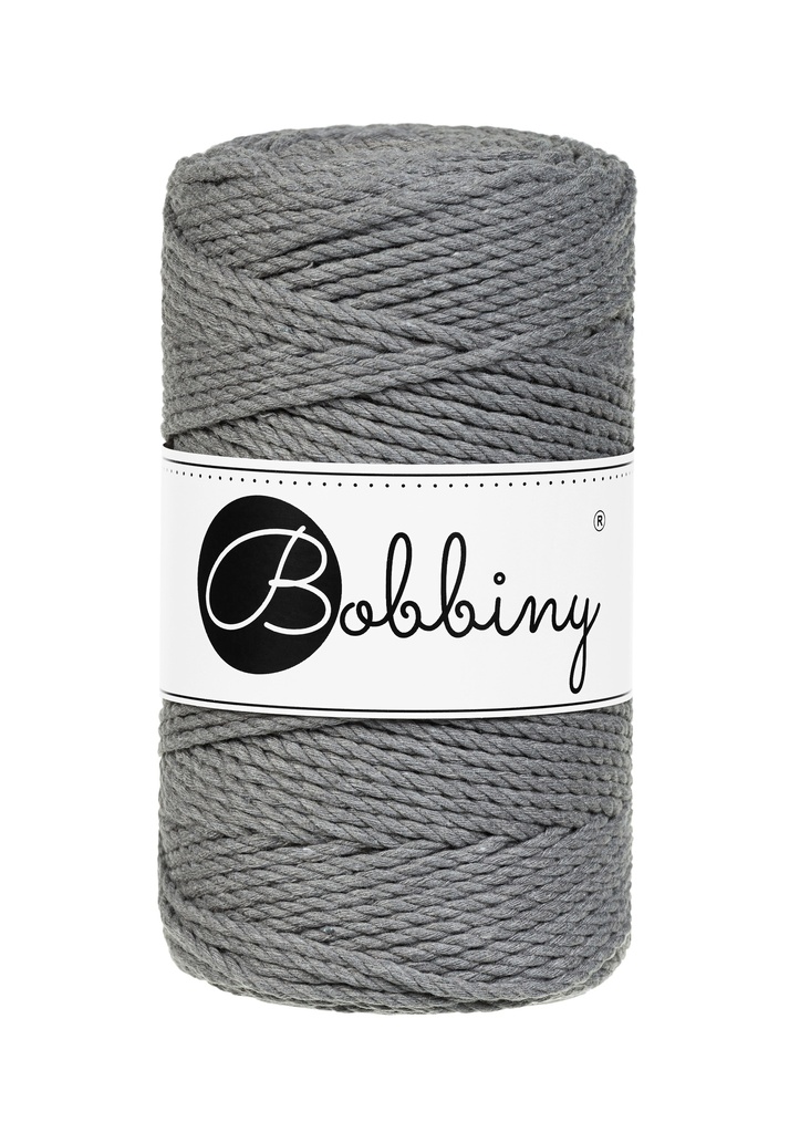 Corde Macramé Torsadé 3mm Bobbiny - Couleur Stone Grey