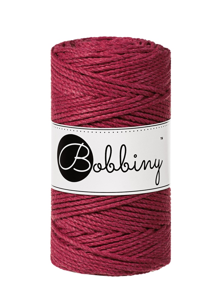 Corde Macramé Torsadé 3mm Bobbiny - Couleur Wine Red
