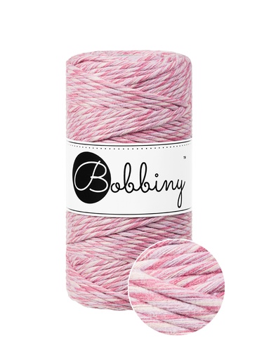 Corde Macramé Peigné 3mm Bobbiny - Couleur Raspberry Shake