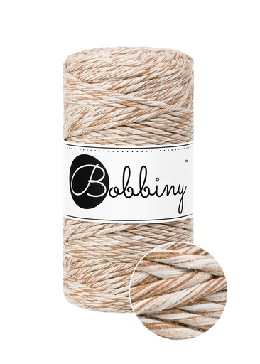 Corde Macramé Peigné 3mm Bobbiny - Couleur Caramel Shake