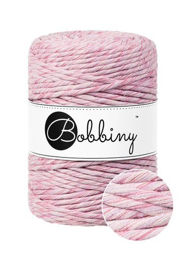 Corde Macramé Peigné 5mm Bobbiny - Couleur Raspberry Shake