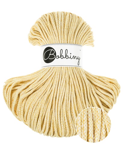 Corde Macramé Tressé 3mm Bobbiny - Couleur Banana Shake