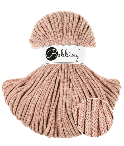 Corde Macramé Tressé 5mm Bobbiny - Couleur Peach Shake