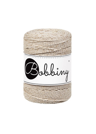 Corde Macramé Torsadé 1,5mm Bobbiny - Couleur Golden Beige