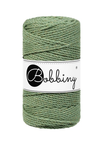 Corde Macramé Torsadé 3mm Bobbiny - Couleur Golden Eucalyptus Green