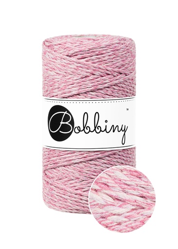 Corde Macramé Torsadé 3mm Bobbiny - Couleur Raspberry Shake