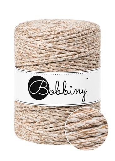 Corde Macramé Torsadé 5mm Bobbiny - Couleur Caramel Shake