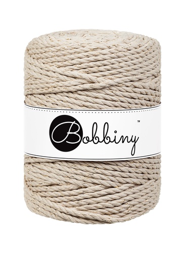 Corde Macramé Torsadé 5mm Bobbiny - Couleur Golden Beige