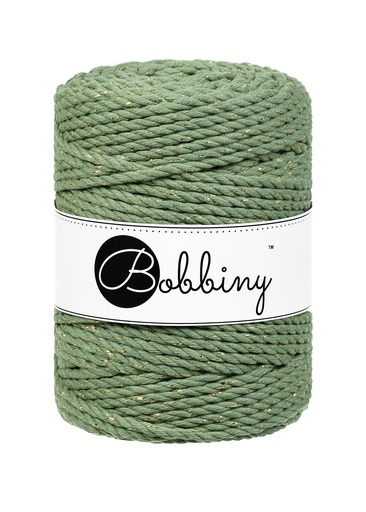 Corde Macramé Torsadé 5mm Bobbiny - Couleur Golden Eucalyptus Green