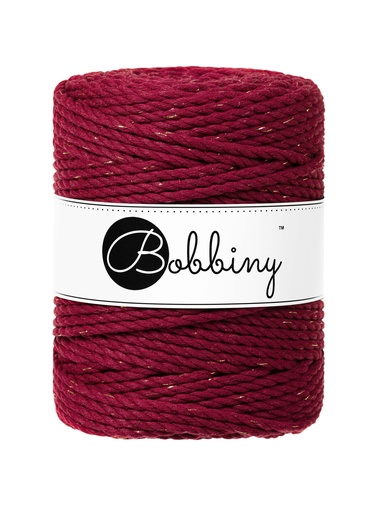 Corde Macramé Torsadé 5mm Bobbiny - Couleur Golden Wine Red