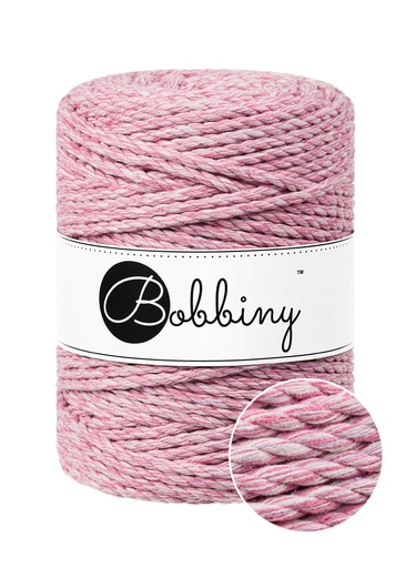 Corde Macramé Torsadé 5mm Bobbiny - Couleur Raspberry Shake