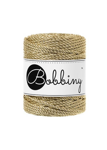 Corde Macramé Torsadé 3mm Bobbiny - Couleur Metallic Gold