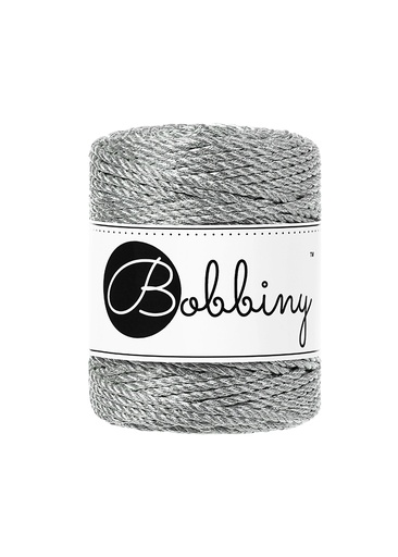 Corde Macramé Torsadé 3mm Bobbiny - Couleur Metallic Silver
